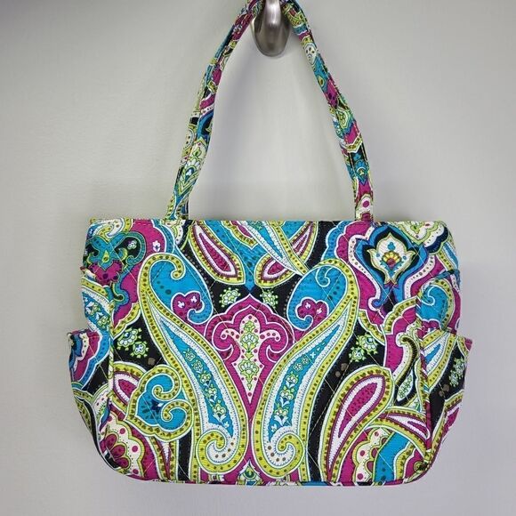 Vera Bradley "Bella Paisley" Double Strap Bag Silk - Picture 1 of 9